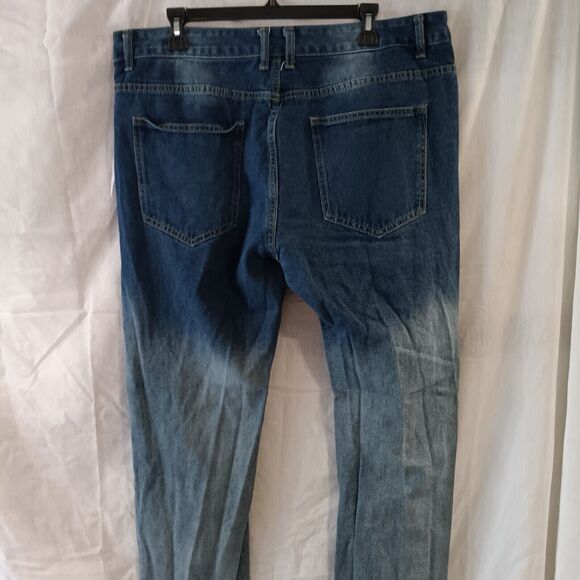 Unbranded Mens Size 38x30 Medium Wash Distressed Straight Leg Jeans - Picture 4 of 7
